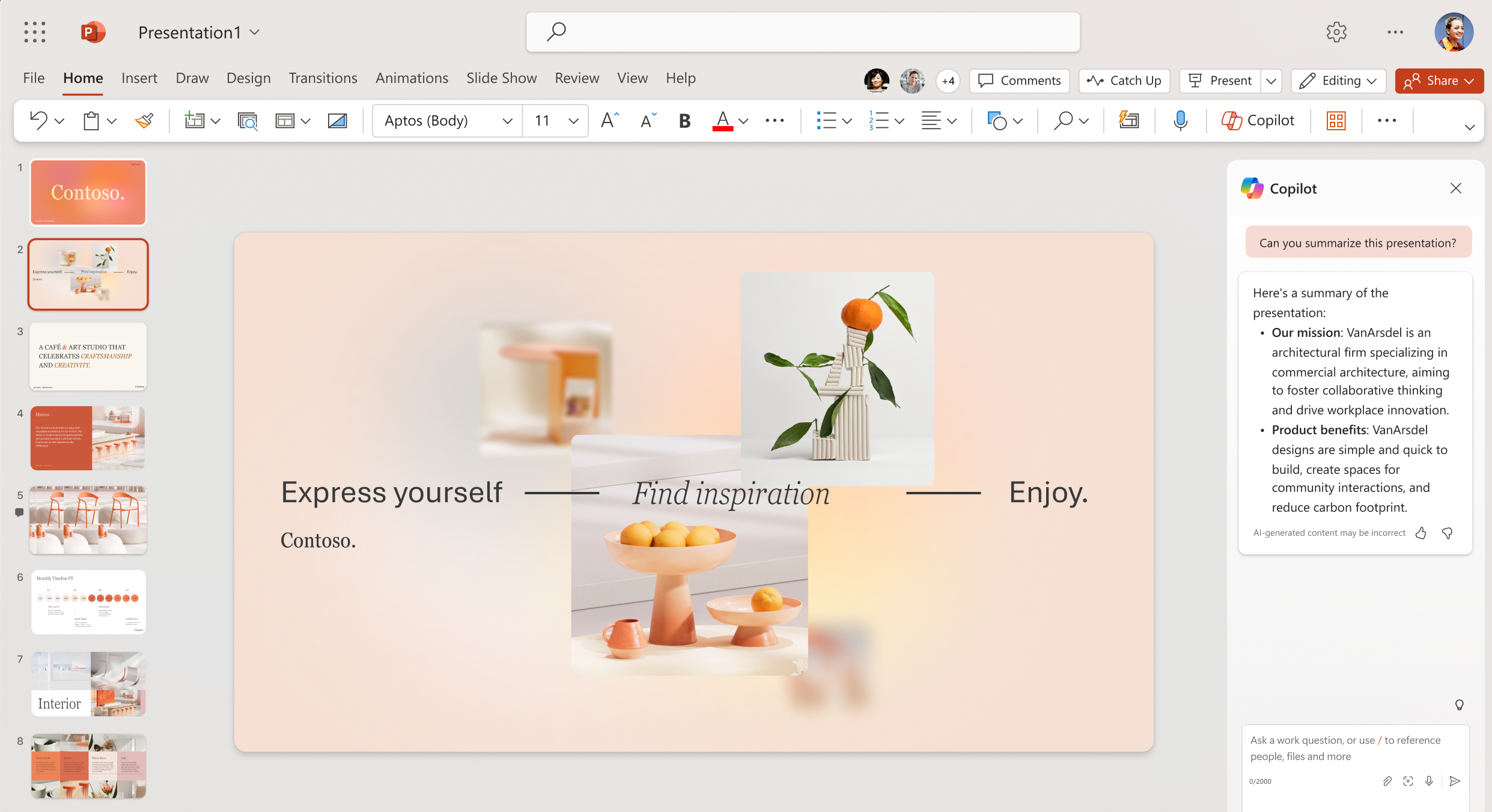 Microsoft 365 Copilot dans PowerPoint